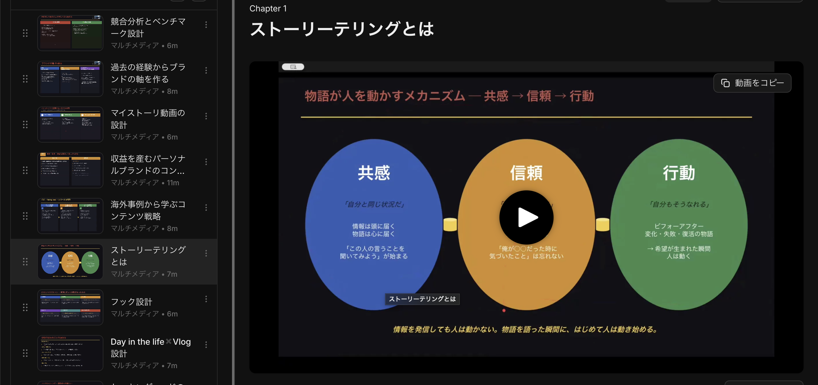 実際の講義動画: ストーリーテリングとは